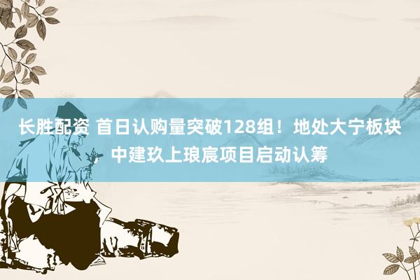 长胜配资 首日认购量突破128组！地处大宁板块，中建玖上琅宸项目启动认筹